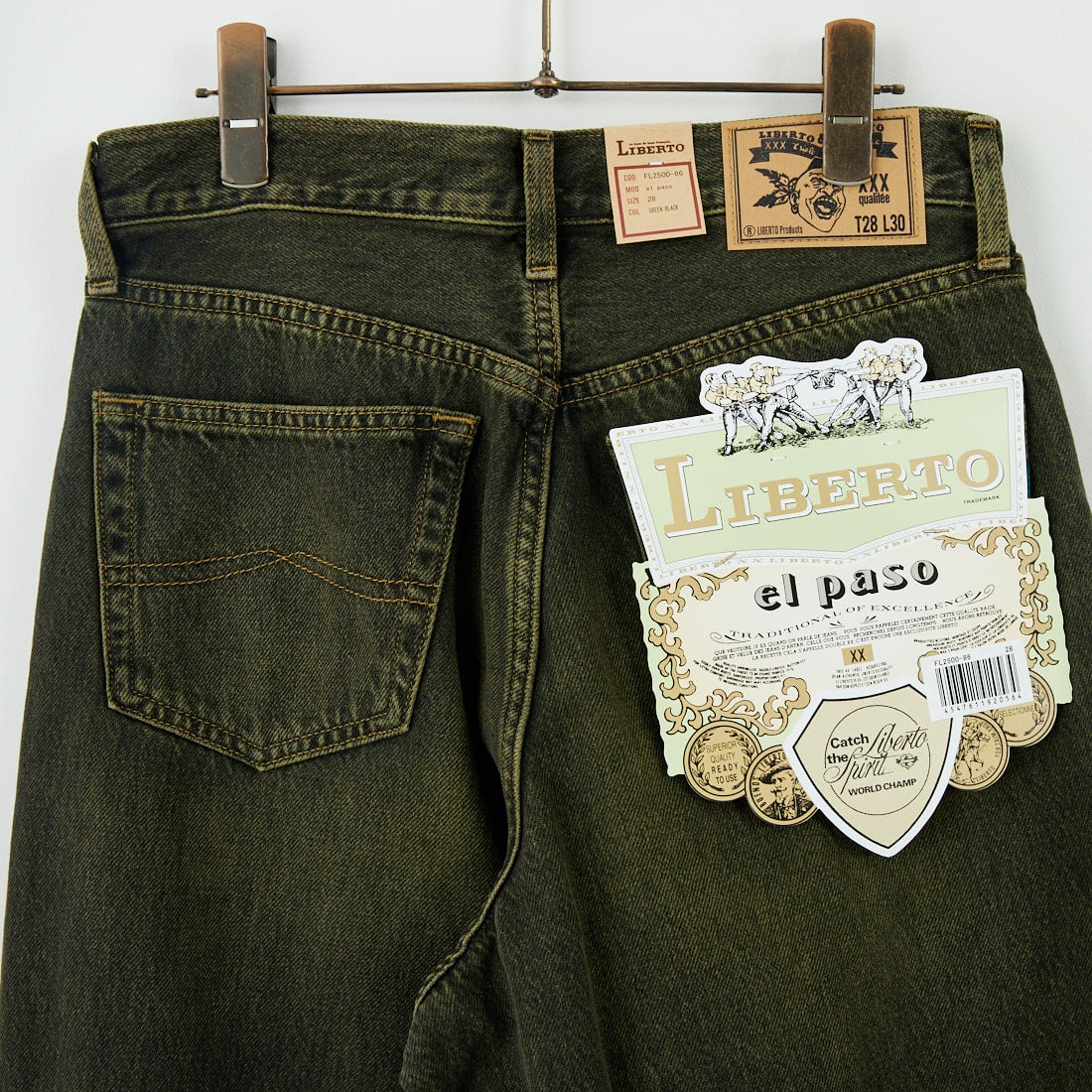 LIBERTO [リベルト] EL PASO ワイドバギーデニム [FL2500] 86 GRN BLK