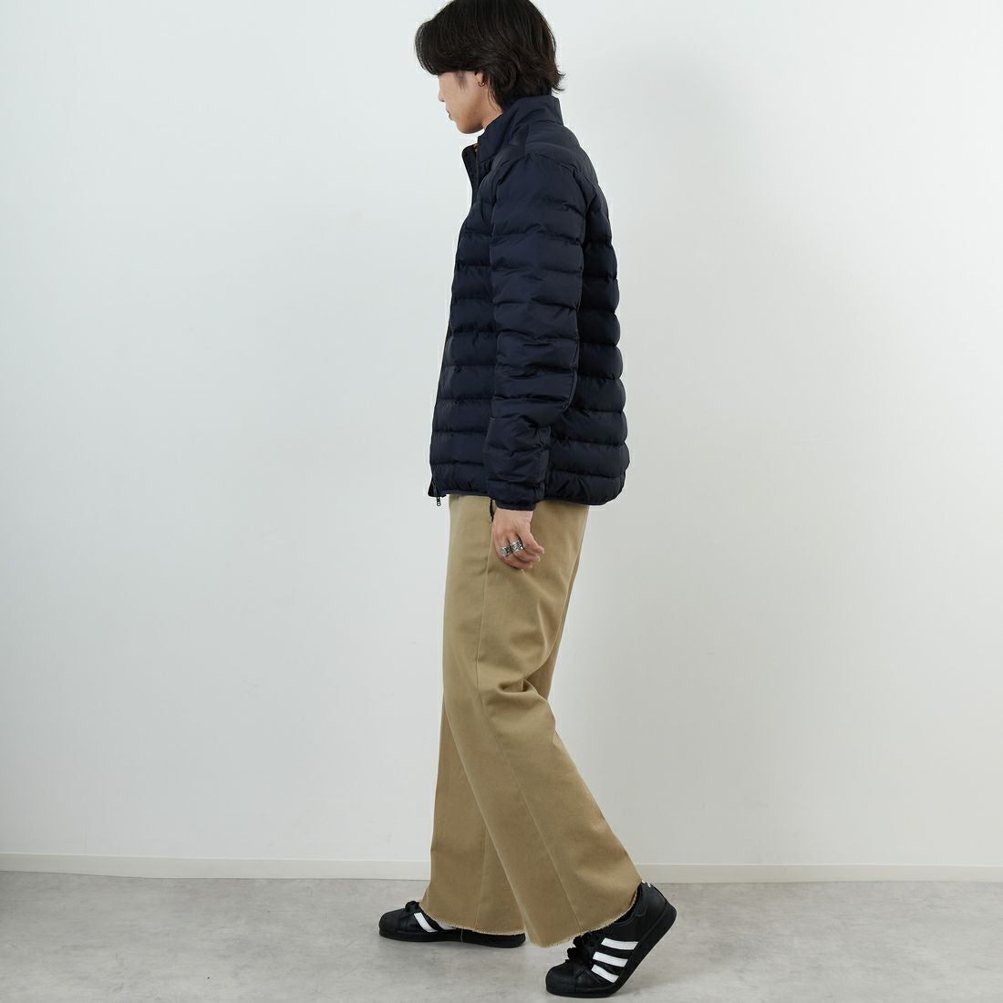 FRED PERRY [フレッドペリー] インサレーテッドジャケット [J4564] 248 NAVY &&モデル身長：179cm 着用サイズ：L&&