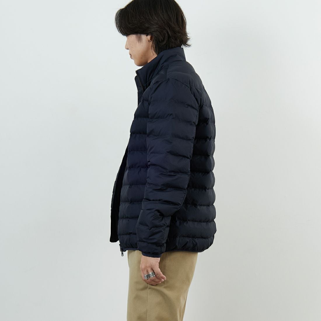 FRED PERRY [フレッドペリー] インサレーテッドジャケット [J4564] 248 NAVY &&モデル身長：179cm 着用サイズ：L&&