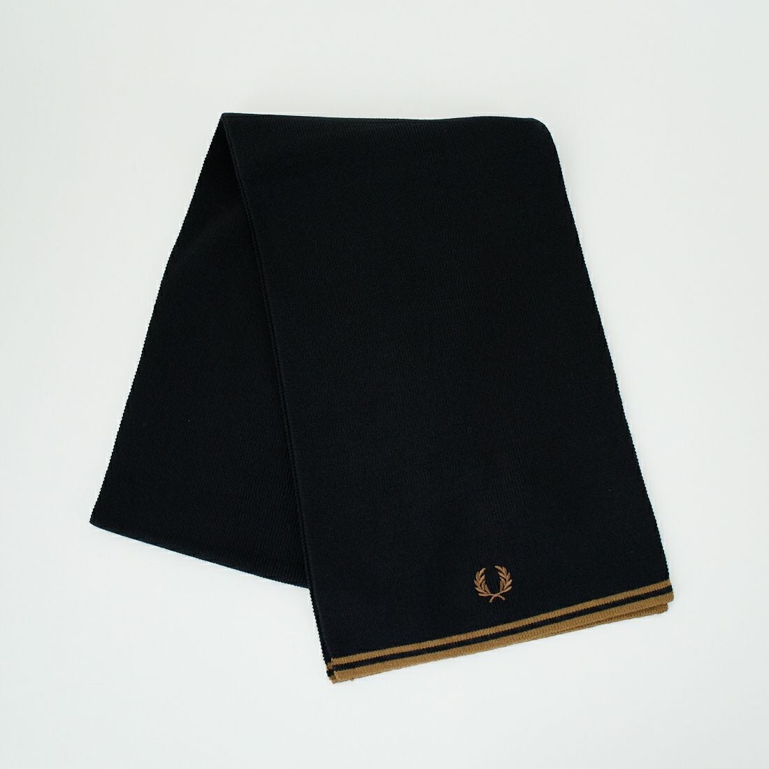 FRED PERRY [フレッドペリー] ツインティップ メリノウールスカーフ [C9152] S77 BLK/SH