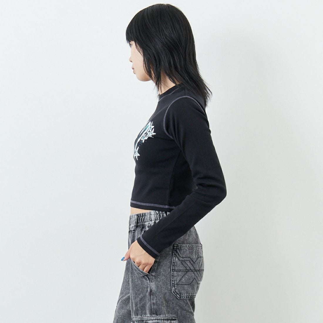 X-girl [エックスガール] スターフラッターバタフライ ロングスリーブ