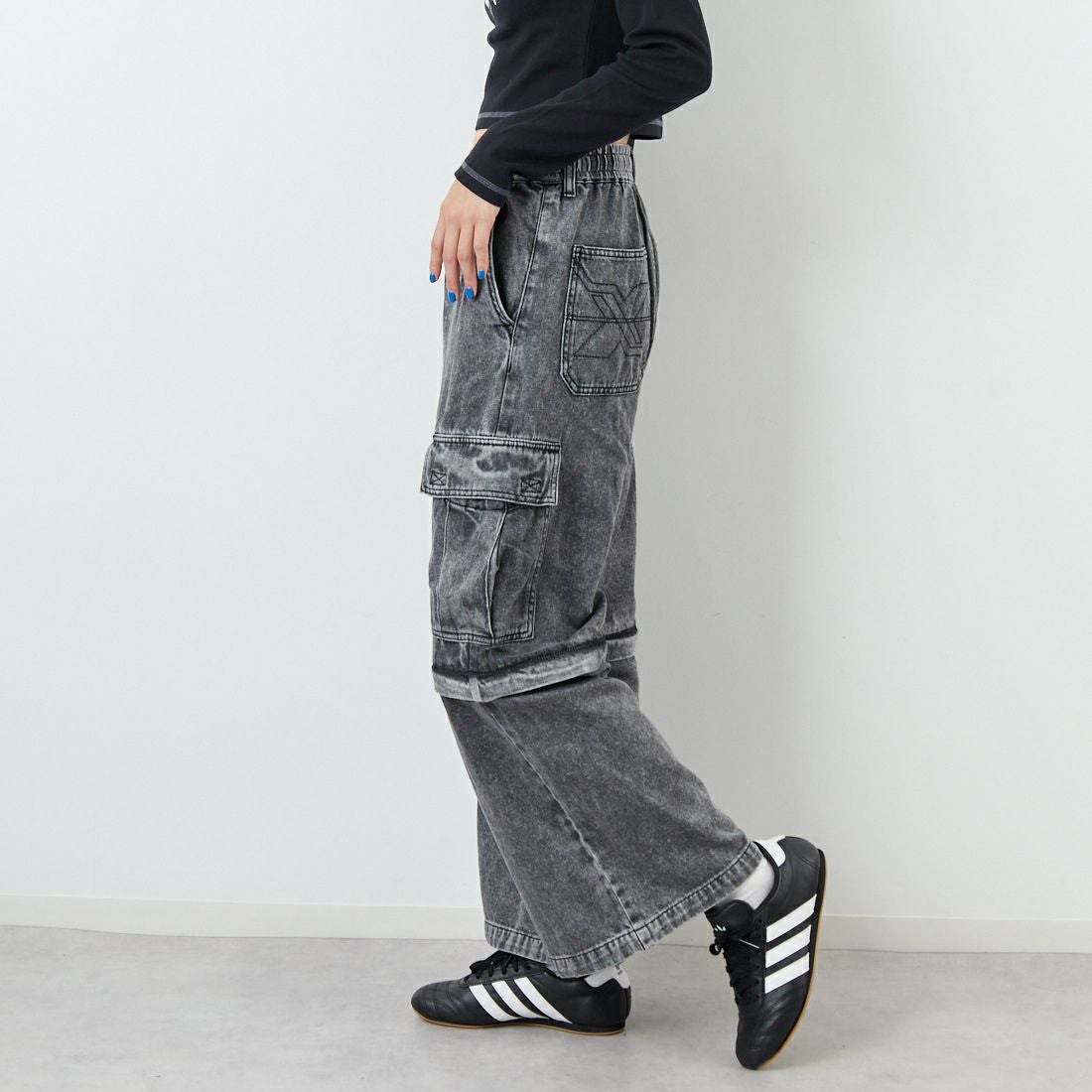 X-girl [エックスガール] ウォッシュド 2WAYワイドカーゴパンツ