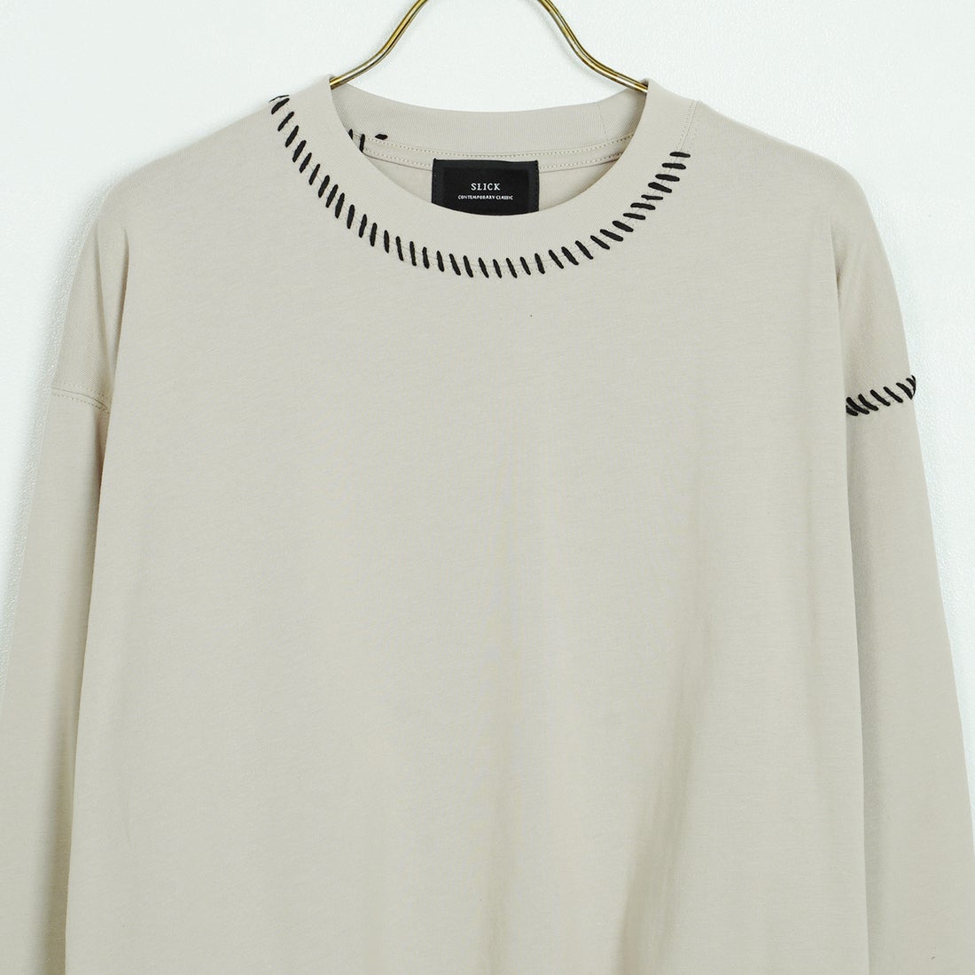SLICK [スリック] 30/2 コンパクトヤーンエンブロイダリーTシャツ [5131008] 520 GRAYBE