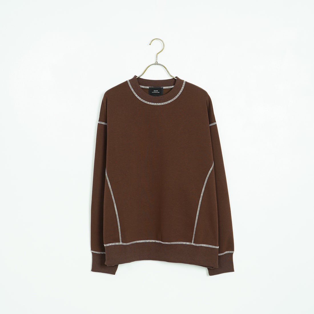 SLICK [スリック] ダブルエアニットステッチワークプルオーバー [5131030] 500 BROWN