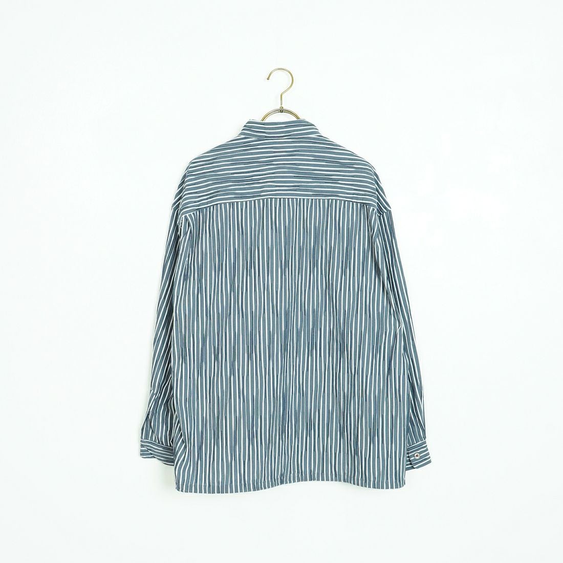 SLICK [スリック] ストライプタックジャガード ドローストリングスレギュラーカラーシャツ [5121018] 210 NAVY