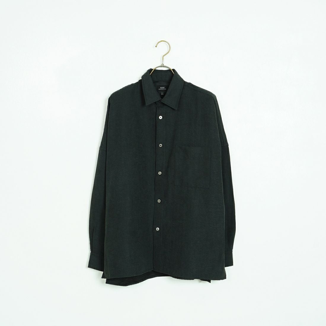 SLICK [スリック] ヴィンテージサテン ドルマンスリーブレギュラーカラーシャツ [5121022] 700 BLACK