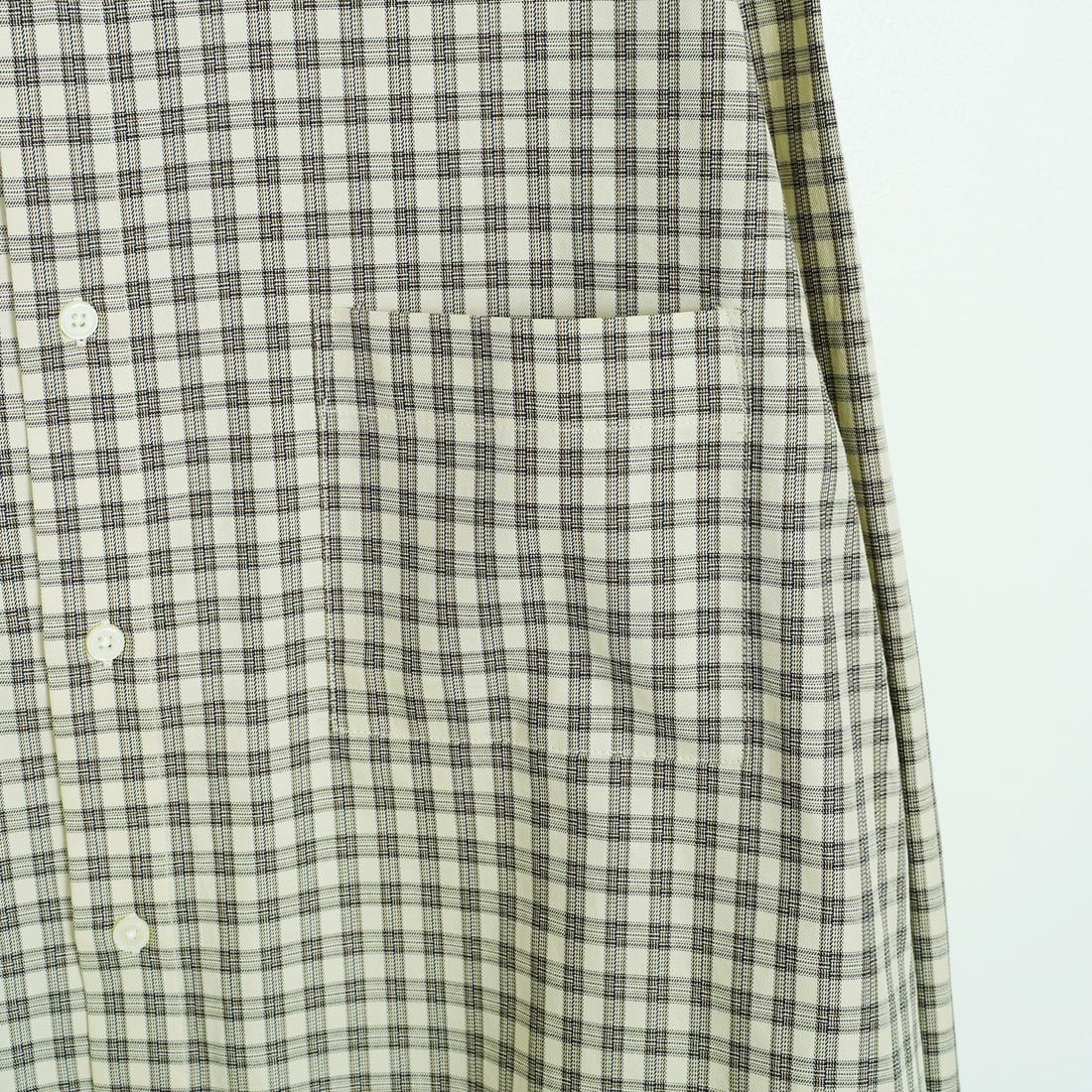 SLICK [スリック] マイクロチェックドローストリングレギュラーシャツ [5121019] 902 ECRU