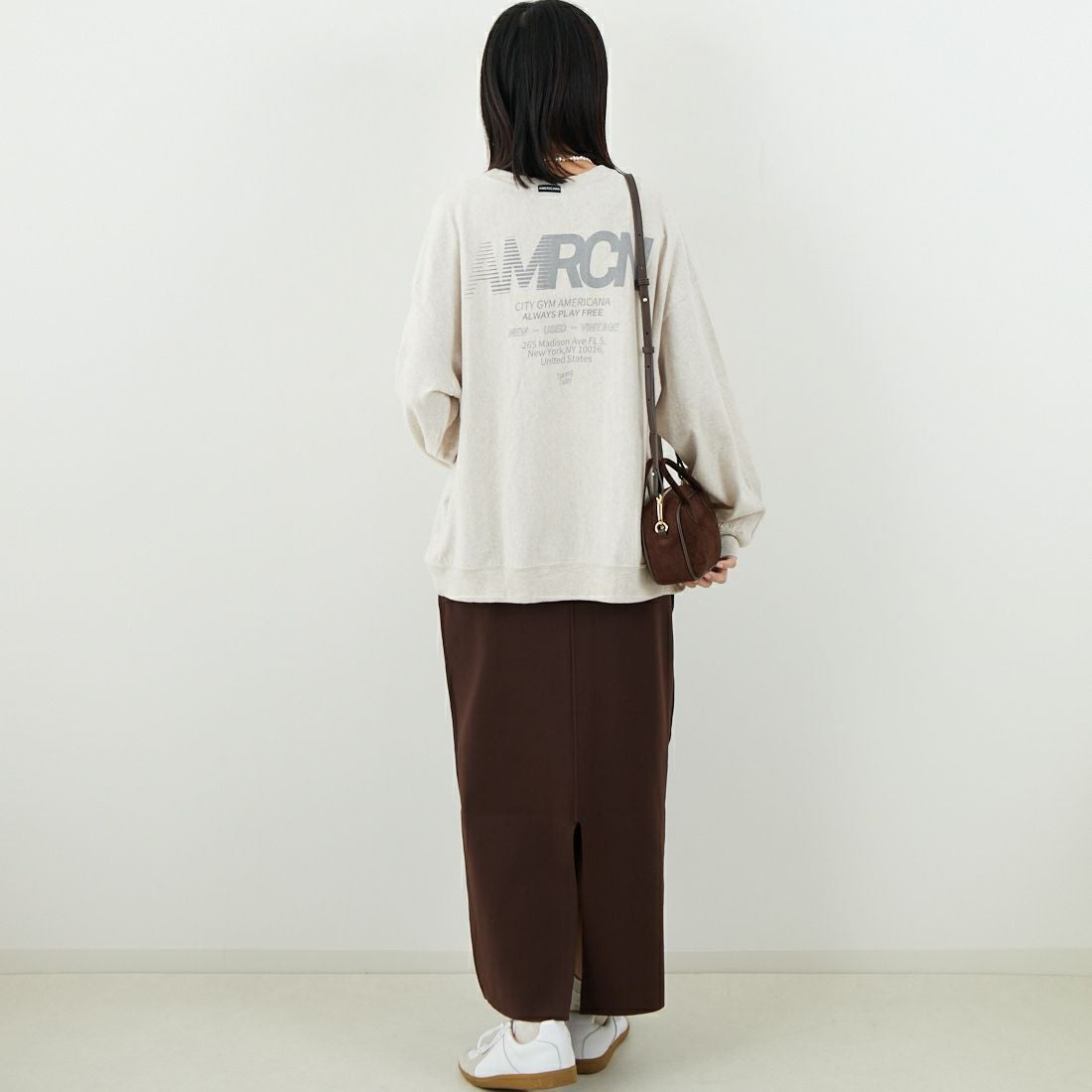 Americana [アメリカーナ] リバースウィーブロングスリーブTシャツ [BRF-752A-2] ｵｰﾄﾐｰﾙ &&モデル身長：162cm 着用サイズ：M&&