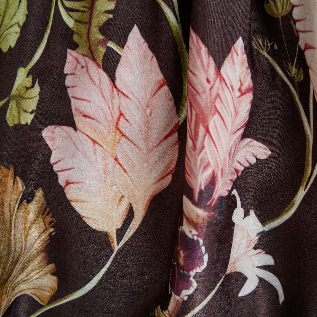 CLOCHE [クロシェ] ボタニカル柄ワイドパンツ [55286557] ﾌﾞﾗｳﾝ