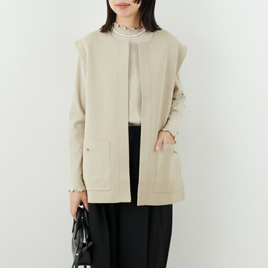 ステラシフォン☆super110 ウール ビーバー ショートベスト STELLA CIFFON [ステラシフォン] ビーバーショートベスト [ST4-25101A