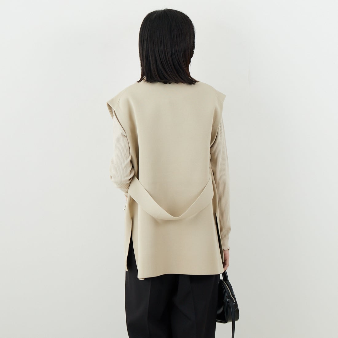 Jeans Factory Clothes [ジーンズファクトリークローズ] スポンディッシュジレ [998-48906] 41 ﾍﾞｰｼﾞｭ &&モデル身長：162cm 着用サイズ：F&&