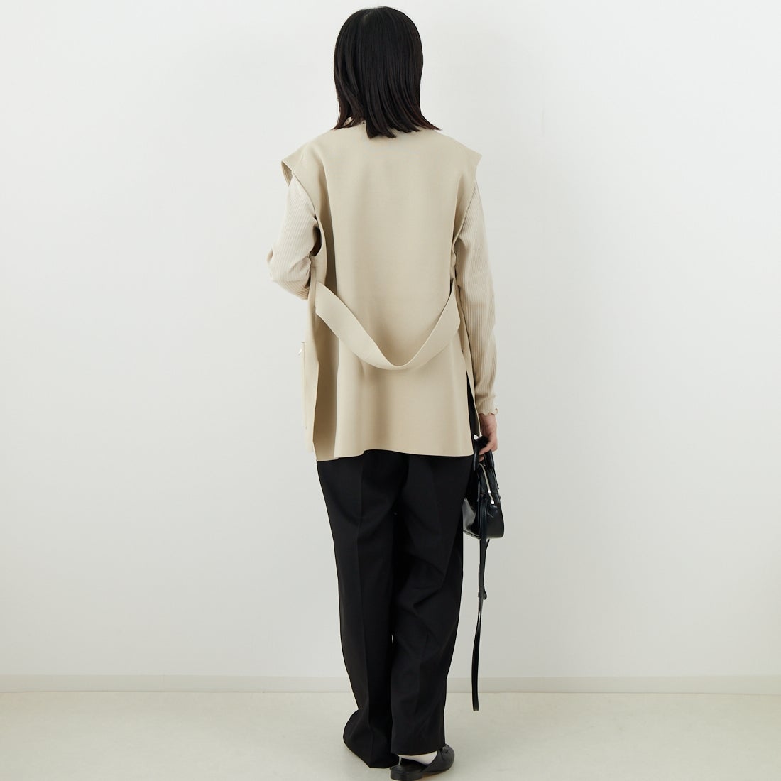 Jeans Factory Clothes [ジーンズファクトリークローズ] スポンディッシュジレ [998-48906] 41 ﾍﾞｰｼﾞｭ &&モデル身長：162cm 着用サイズ：F&&