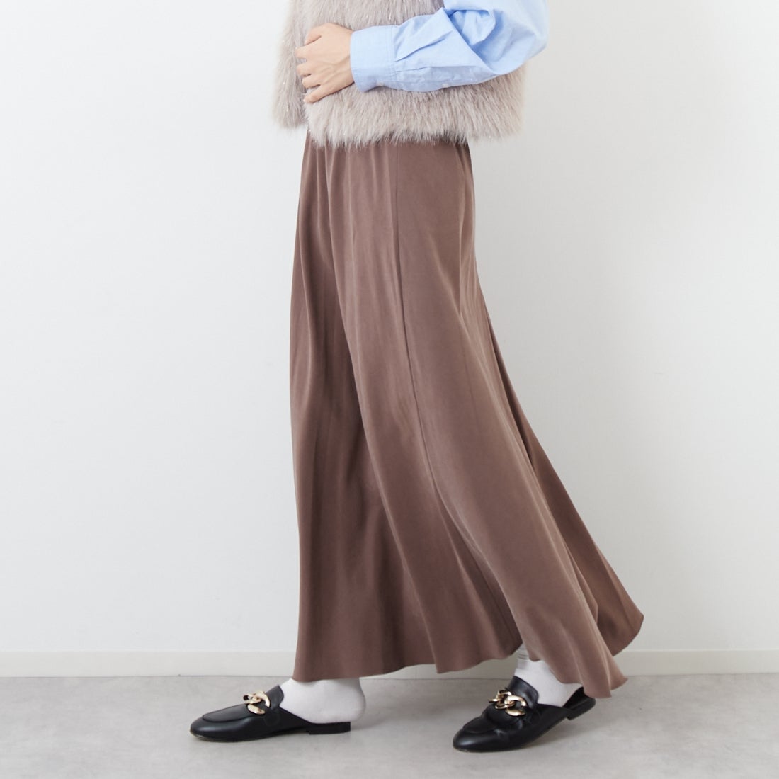 Jeans Factory Clothes [ジーンズファクトリークローズ] バイアスマーメイドスカート [J-4856] 830 ﾌﾞﾗｳﾝ