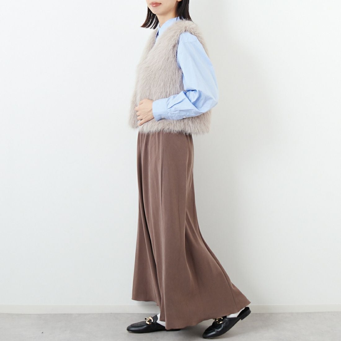 Jeans Factory Clothes [ジーンズファクトリークローズ] バイアスマーメイドスカート [J-4856] 830 ﾌﾞﾗｳﾝ