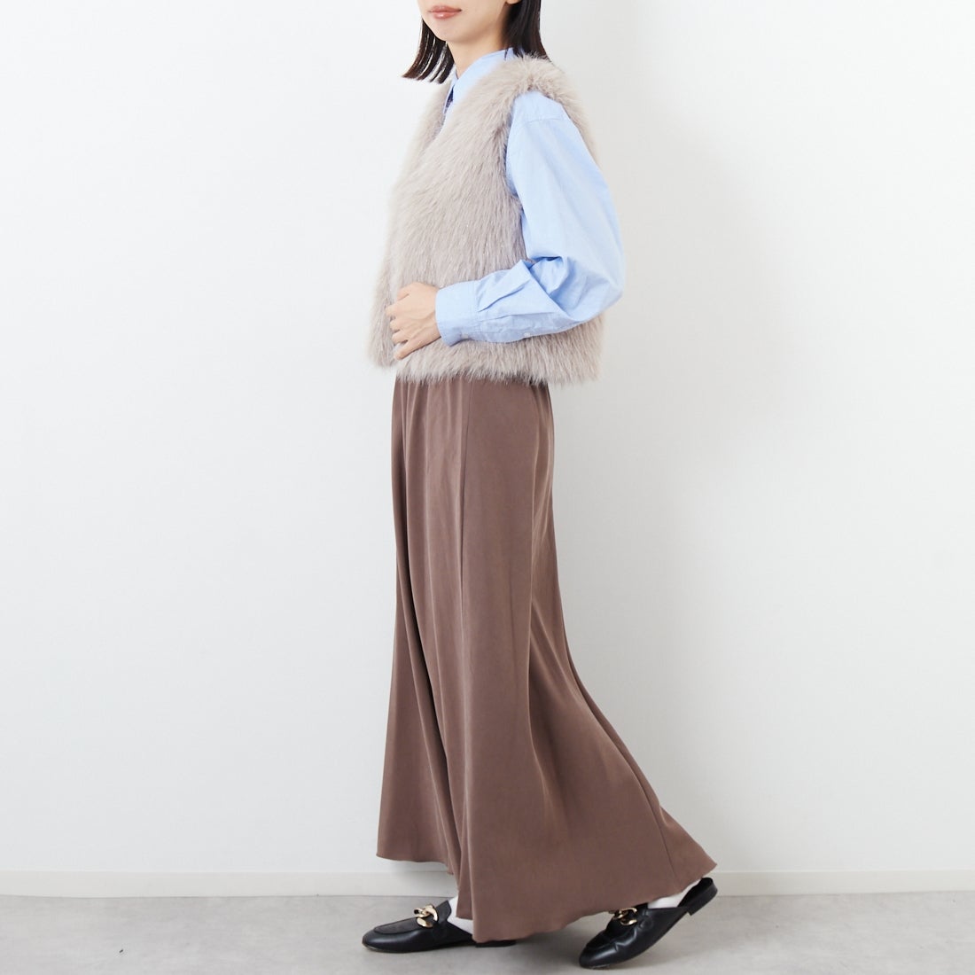 Jeans Factory Clothes [ジーンズファクトリークローズ] バイアスマーメイドスカート [J-4856] 830 ﾌﾞﾗｳﾝ