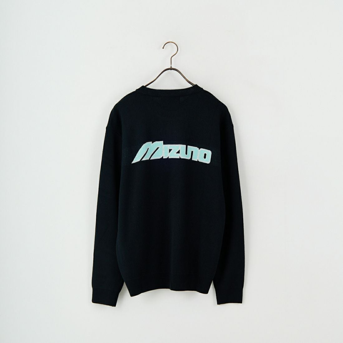 NEW VINTAGE GOLF [ニュービンテージゴルフ] MIZUNO×NVG クラシックロゴクルーネックニット [MZN-0422] BLACK