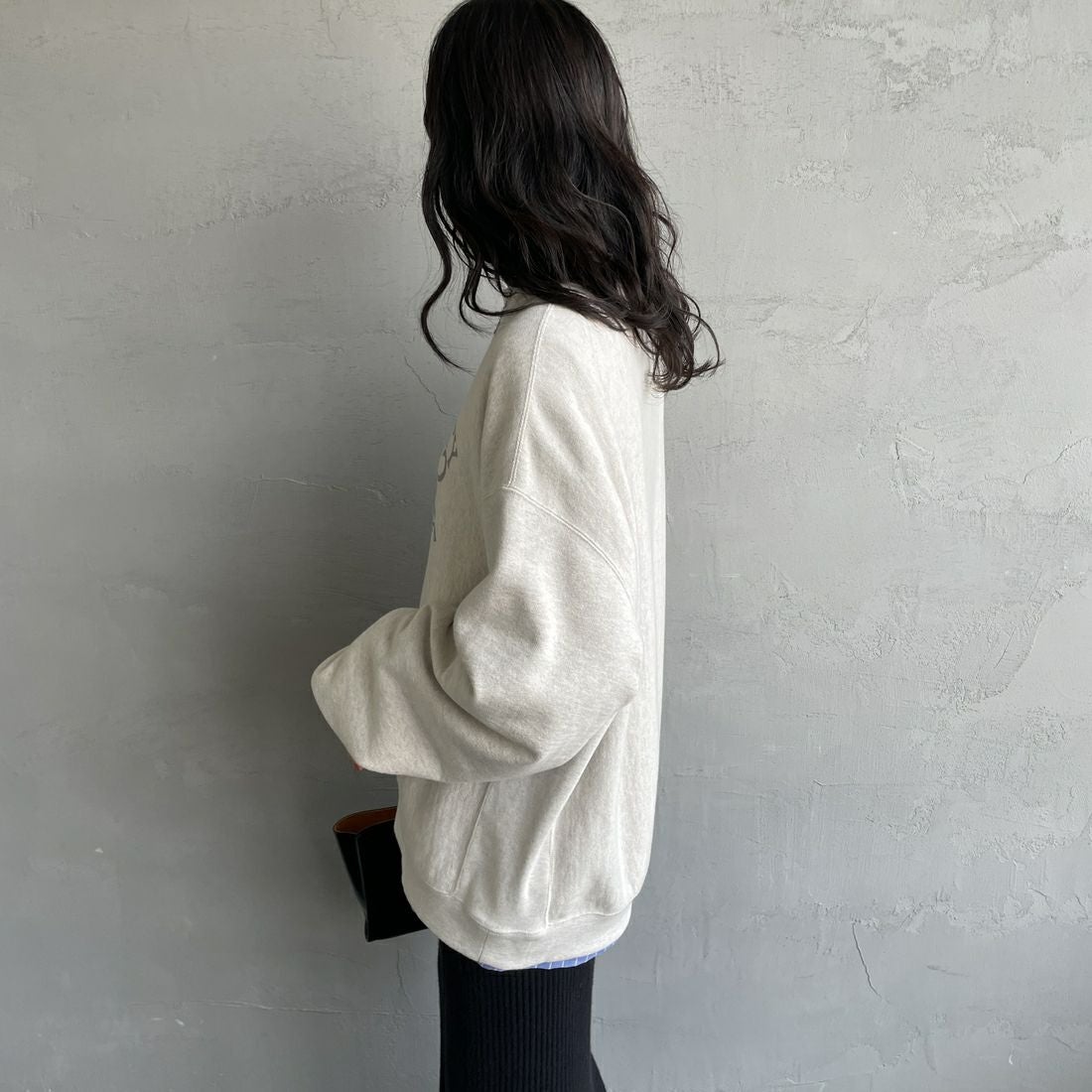 Americana [アメリカーナ] リバースウィーブ クルーネックスウェット [BRF-771A-2] ｵｰﾄﾐｰﾙ &&モデル身長：160cm 着用サイズ：M&&