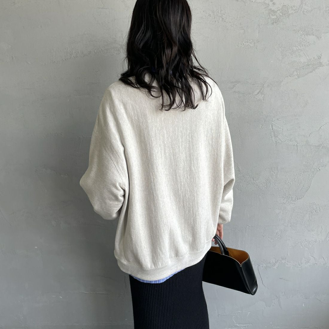 Americana [アメリカーナ] リバースウィーブ クルーネックスウェット [BRF-771A-2] ｵｰﾄﾐｰﾙ &&モデル身長：160cm 着用サイズ：M&&