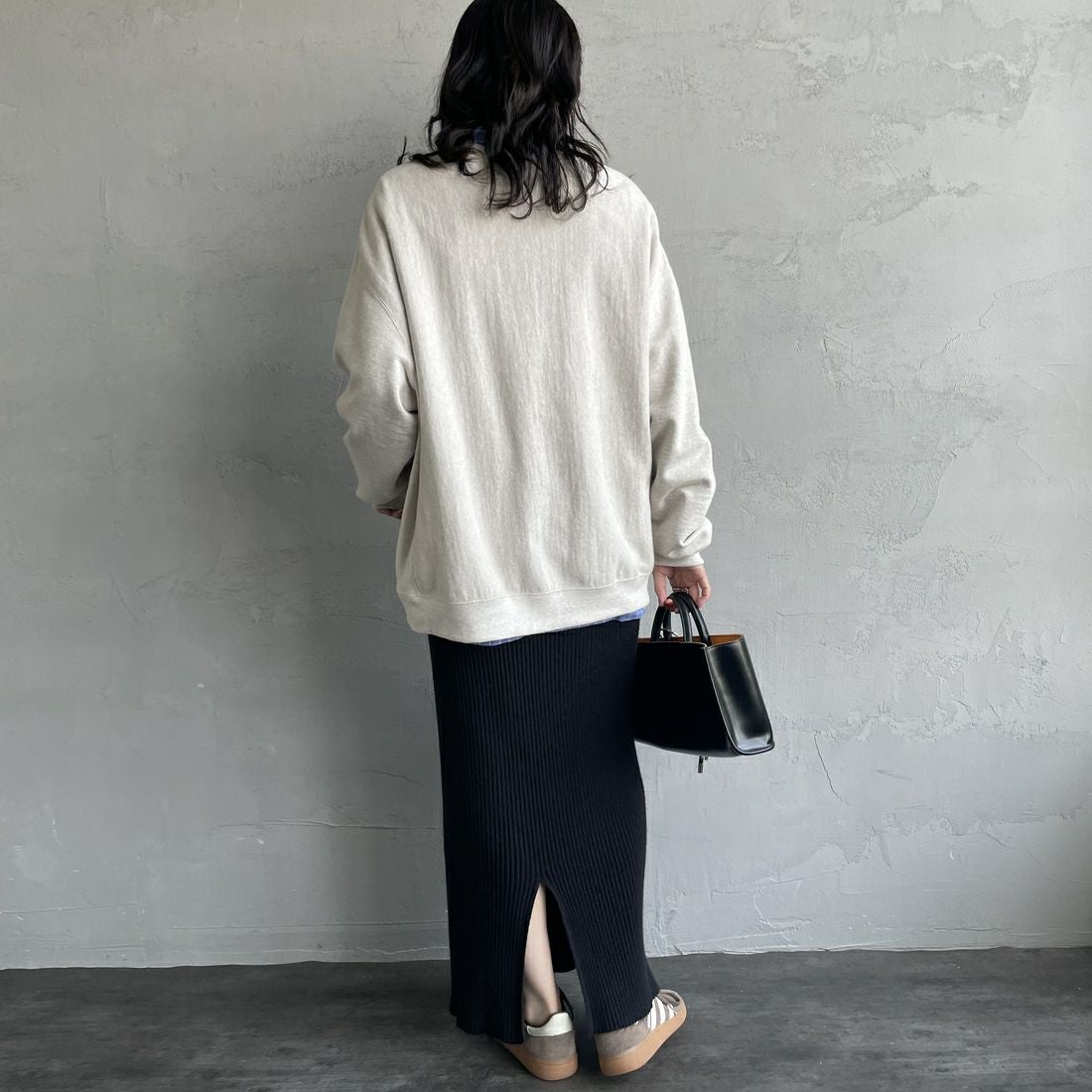 Americana [アメリカーナ] リバースウィーブ クルーネックスウェット [BRF-771A-2] ｵｰﾄﾐｰﾙ &&モデル身長：160cm 着用サイズ：M&&