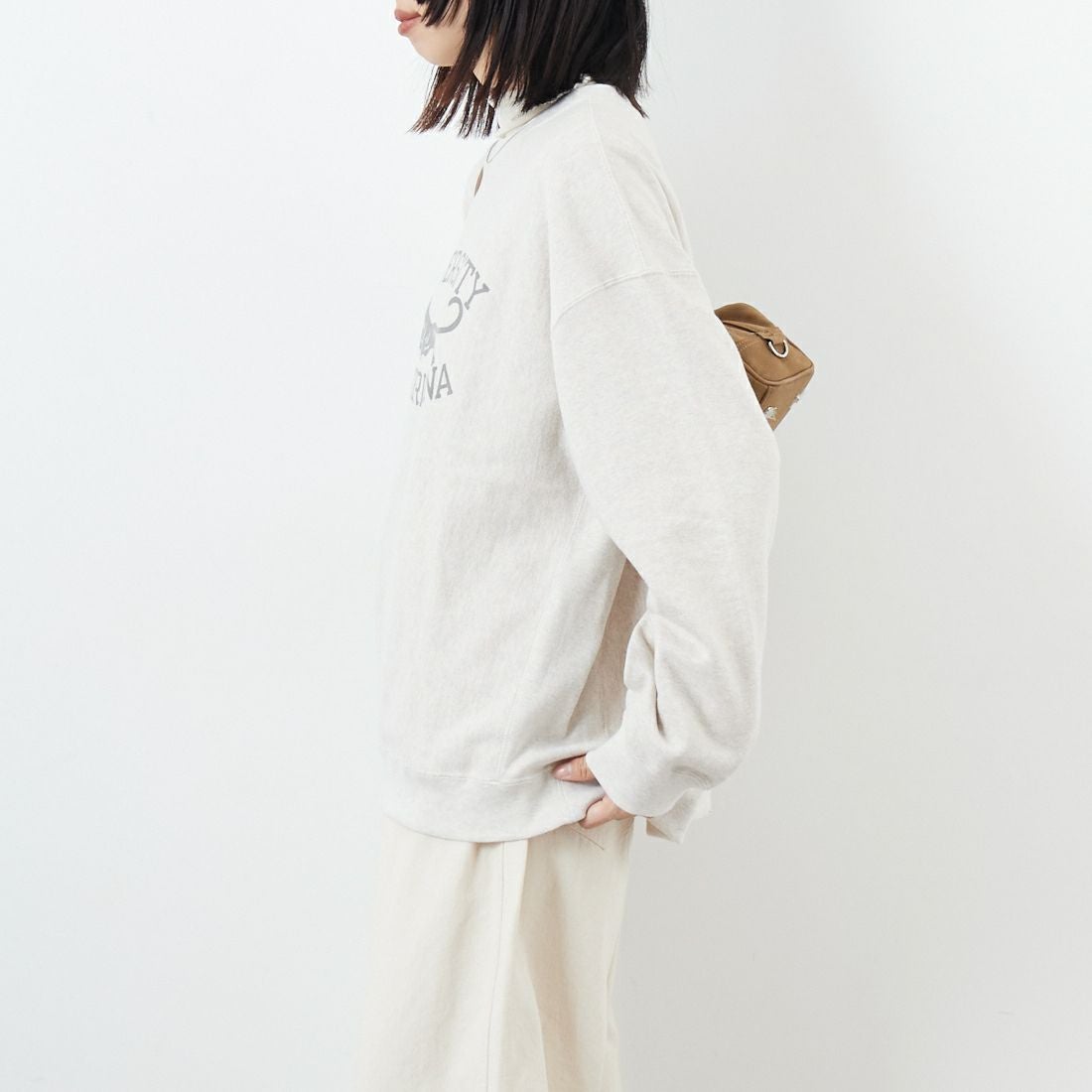 Americana [アメリカーナ] リバースウィーブ クルーネックスウェット [BRF-771A-2] ｵｰﾄﾐｰﾙ &&モデル身長：162cm 着用サイズ：M&&