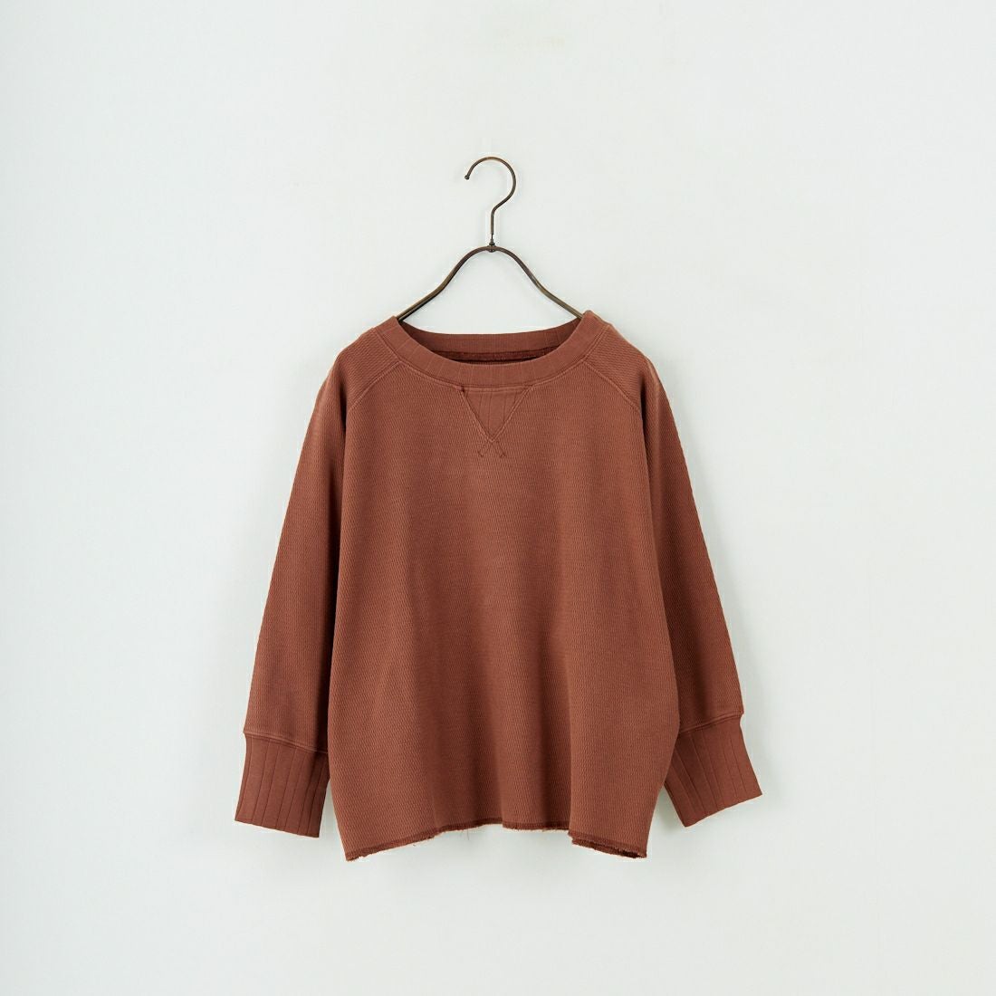 KHA:KI [カーキ] ハニカム8分袖トップス [MIL25FCS3467] BROWN