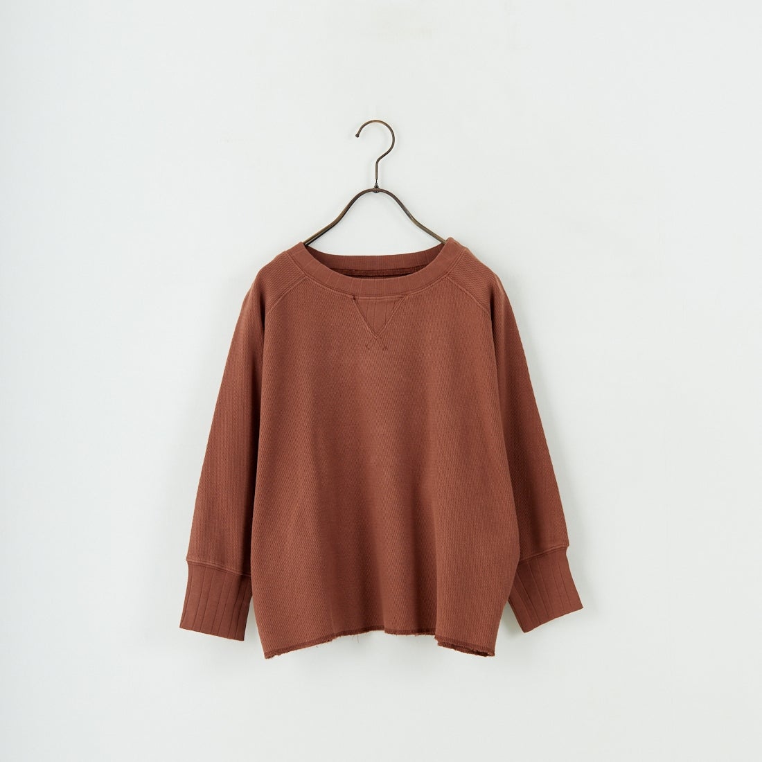 KHA:KI [カーキ] ハニカム8分袖トップス [MIL25FCS3467] BROWN
