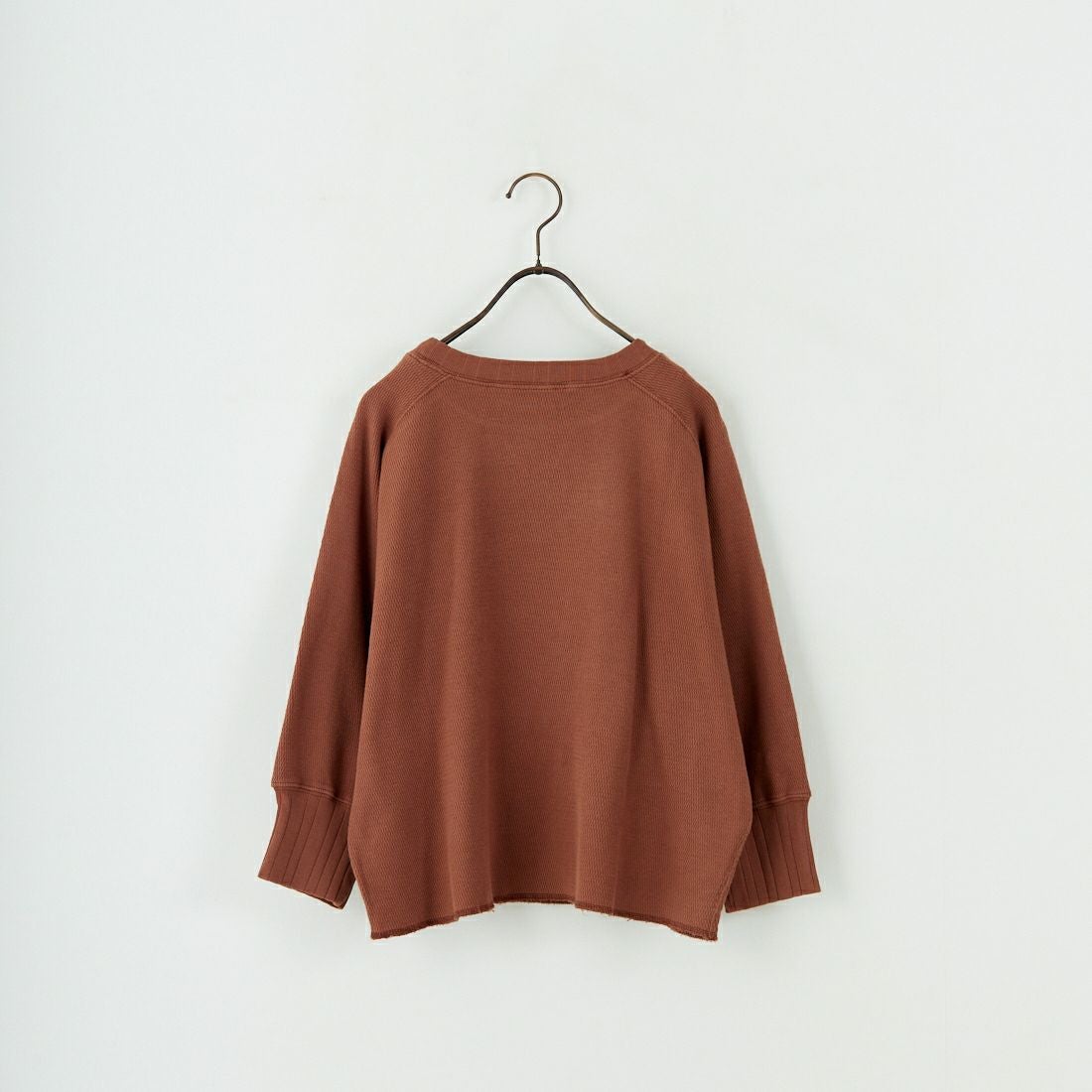 KHA:KI [カーキ] ハニカム8分袖トップス [MIL25FCS3467] BROWN