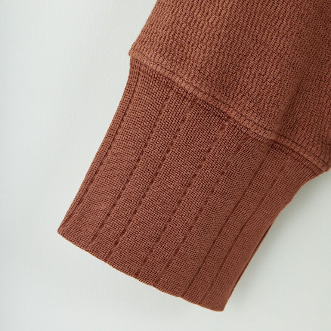 KHA:KI [カーキ] ハニカム8分袖トップス [MIL25FCS3467] BROWN