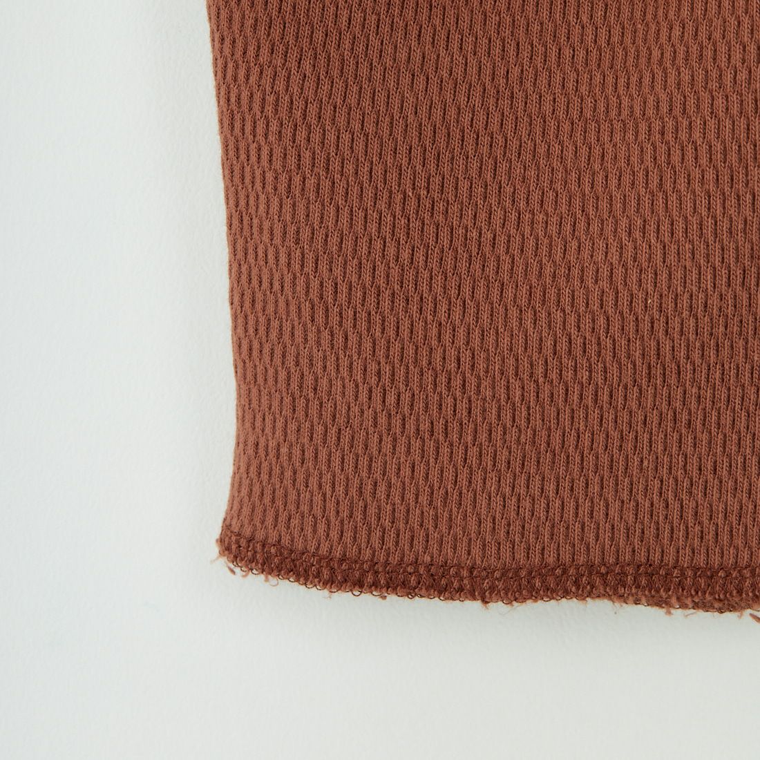 KHA:KI [カーキ] ハニカム8分袖トップス [MIL25FCS3467] BROWN