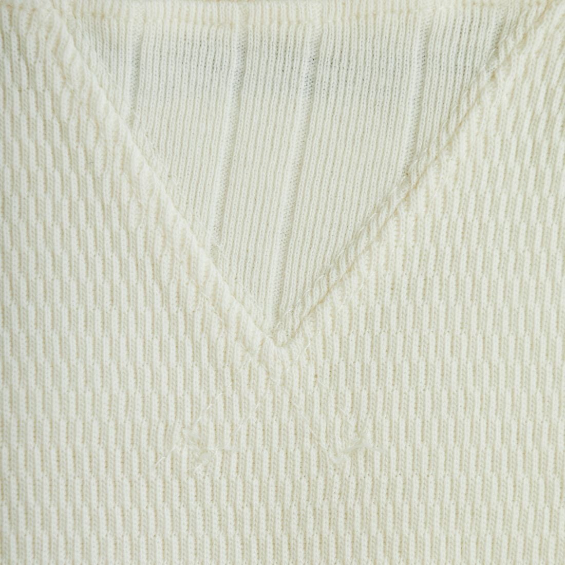 KHA:KI [カーキ] ハニカム8分袖トップス [MIL25FCS3467] ECRU