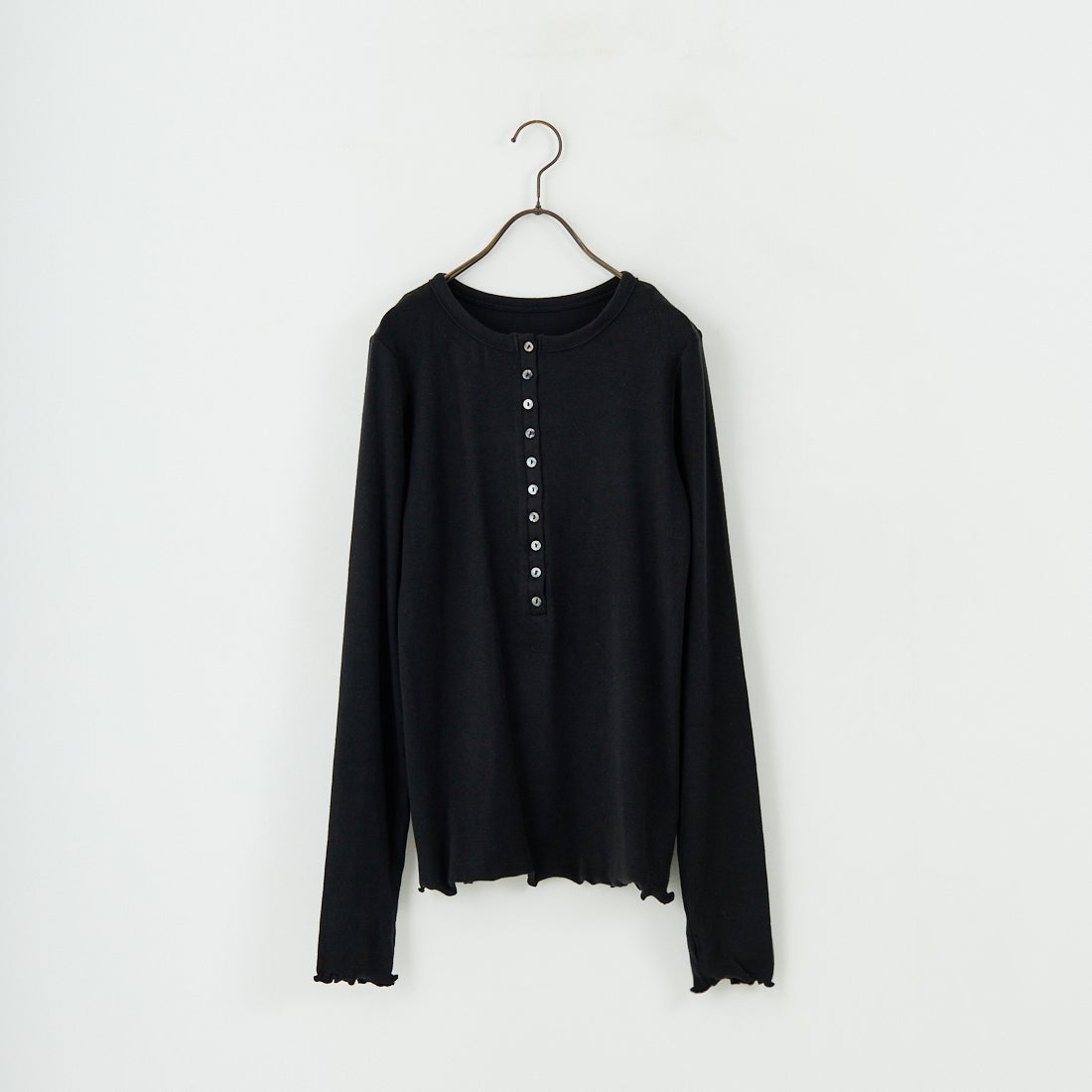KHA:KI [カーキ] ヘンリーネックカットソー [MIL25FCS3464] BLACK