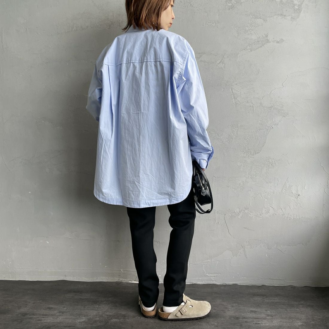 GRAMiCCi [グラミチ] 別注 テックニット スリムパンツ [GUP5-F1021-JF] BLACK &&モデル身長：158cm 着用サイズ：S&&