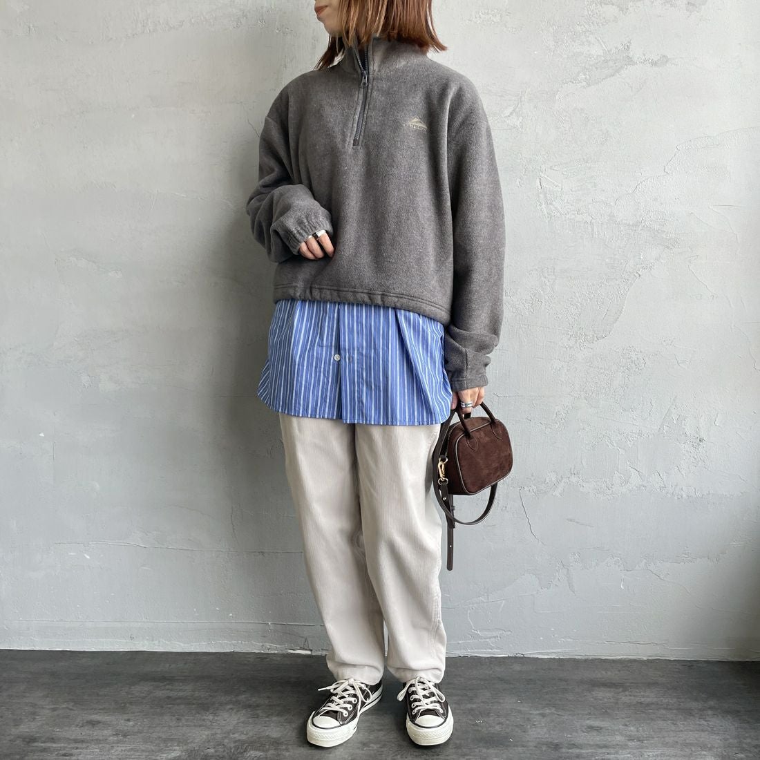 GRAMiCCi [グラミチ] 別注 コーデュロイ エブリデイパンツ [GUP5-F1022-JF] BONE &&モデル身長：158cm 着用サイズ：S&&