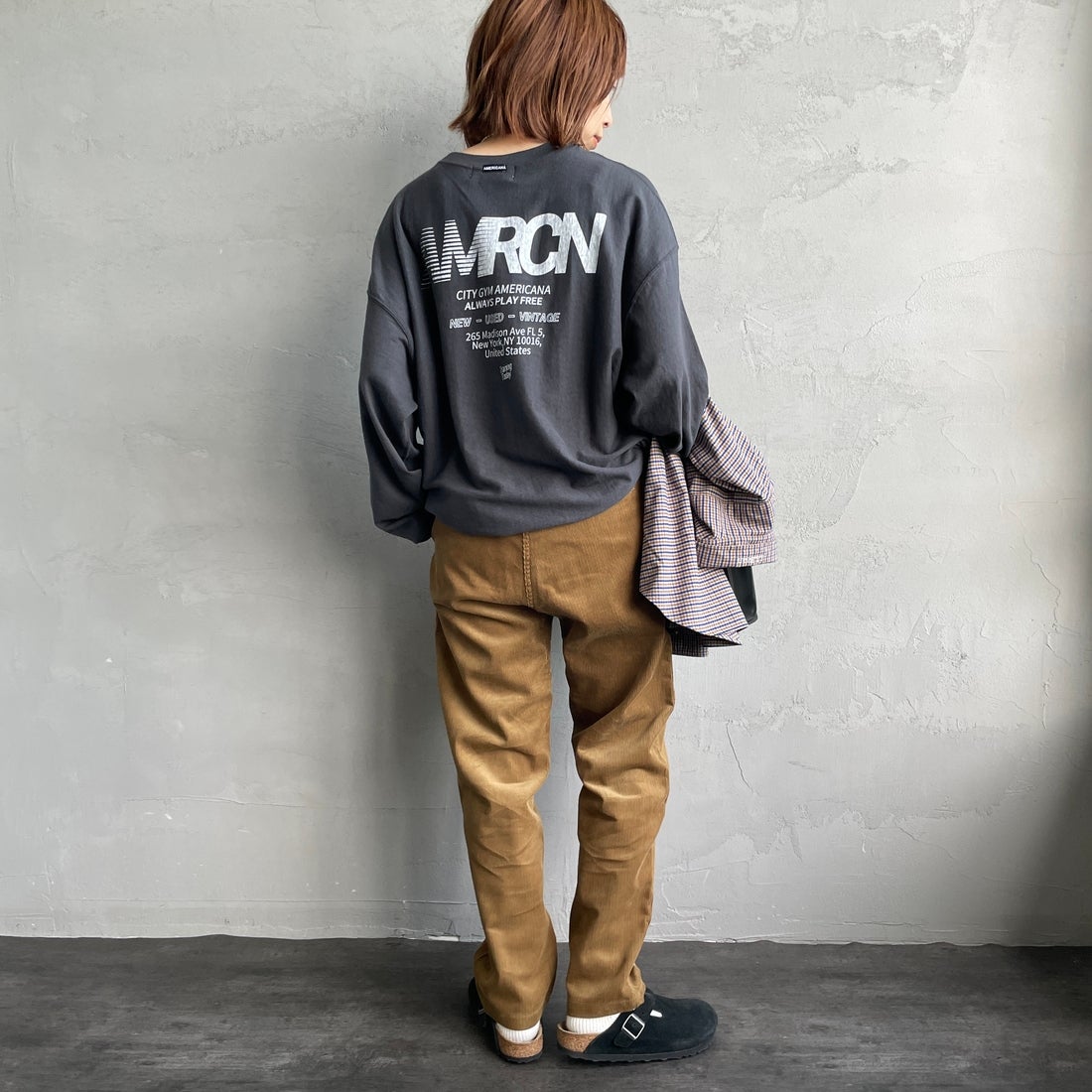 GRAMiCCi [グラミチ] 別注 コーデュロイ エブリデイパンツ [GUP5-F1022-JF] CAMEL &&モデル身長：158cm 着用サイズ：S&&