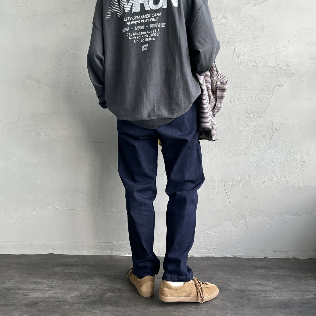 GRAMiCCi [グラミチ] 別注 ストレッチデニム エブリデイパンツ [GUP5-F1023-JF] ONE WASH &&モデル身長：158cm 着用サイズ：S&&