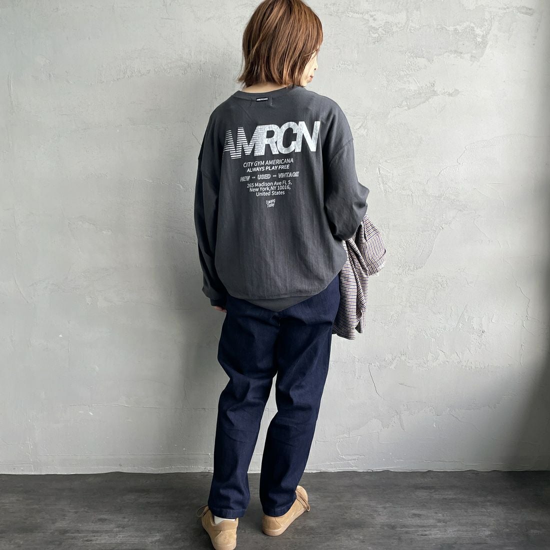 GRAMiCCi [グラミチ] 別注 ストレッチデニム エブリデイパンツ [GUP5-F1023-JF] ONE WASH &&モデル身長：158cm 着用サイズ：S&&