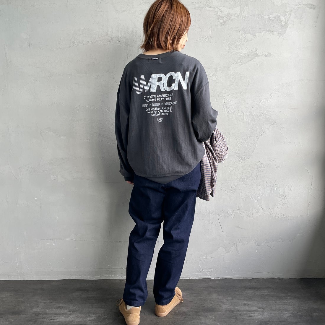 GRAMiCCi [グラミチ] 別注 ストレッチデニム エブリデイパンツ [GUP5-F1023-JF] ONE WASH &&モデル身長：158cm 着用サイズ：S&&