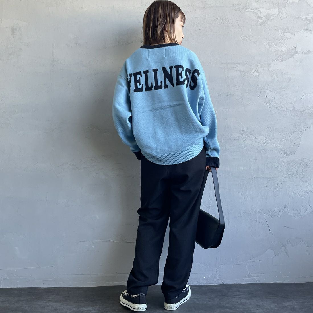 GRAMiCCi [グラミチ] 別注 ウールライク エブリデイパンツ [GUP5-F1024-JF] BLACK &&モデル身長：158cm 着用サイズ：S&&