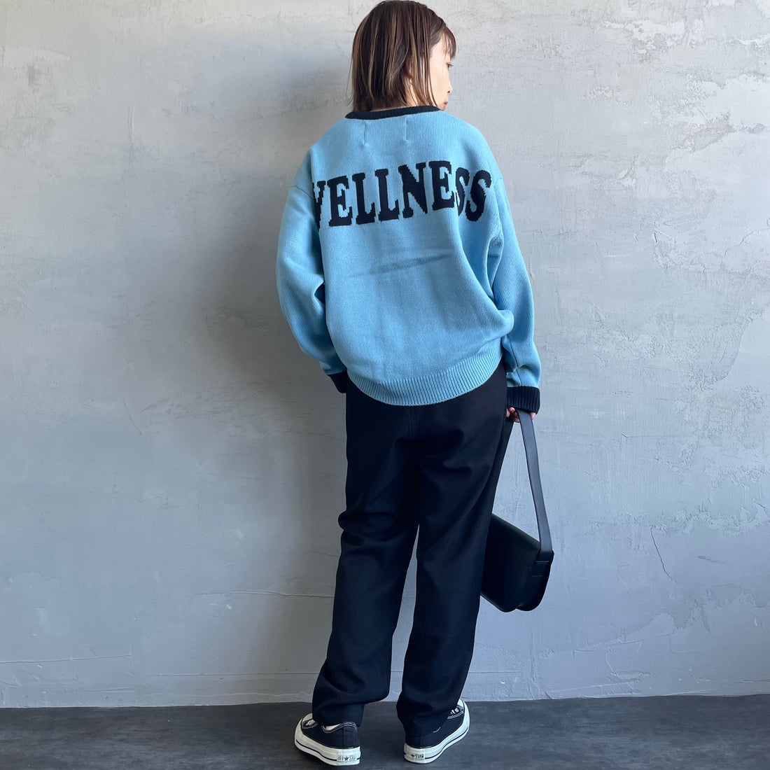 GRAMiCCi [グラミチ] 別注 ウールライク エブリデイパンツ [GUP5-F1024-JF] BLACK &&モデル身長：158cm 着用サイズ：S&&