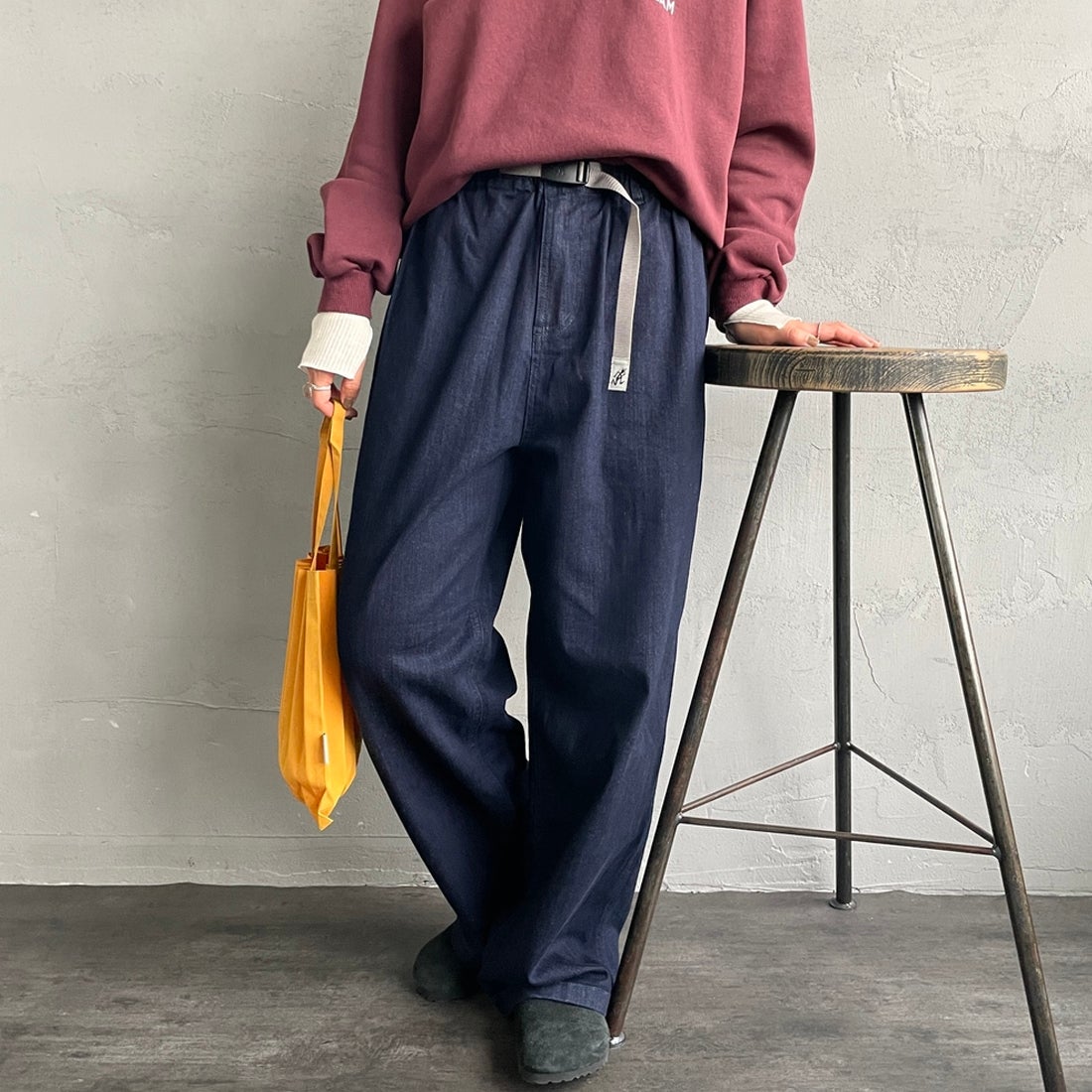 ONE WASH&&モデル身長：160cm 着用サイズ：S&&