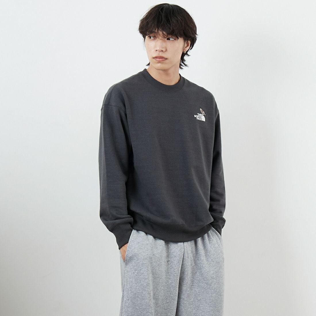 THE NORTH FACE [ザ ノースフェイス] ズーピッカークルー [NT12536] AG &&モデル身長：179cm 着用サイズ：M&&