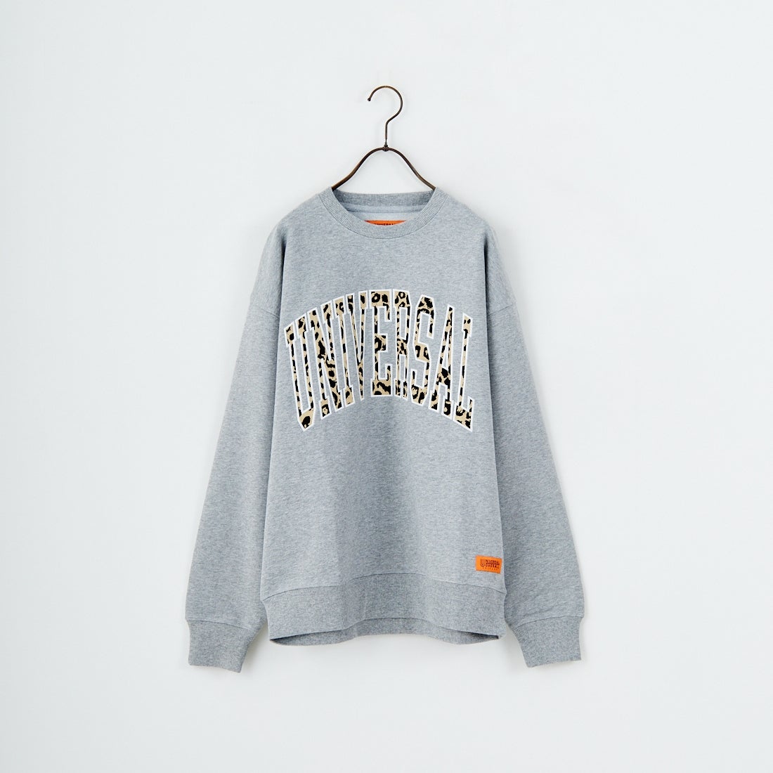 UNIVERSAL OVERALL [ユニバーサルオーバーオール] 別注 カレッジロゴデザイン クルーネックスウェット [U2531228IN-JF] ASH GRY