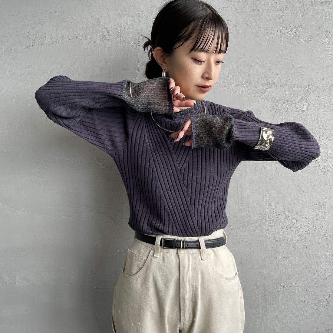 08 CHARCOA&&モデル身長：150cm 着用サイズ：F&&