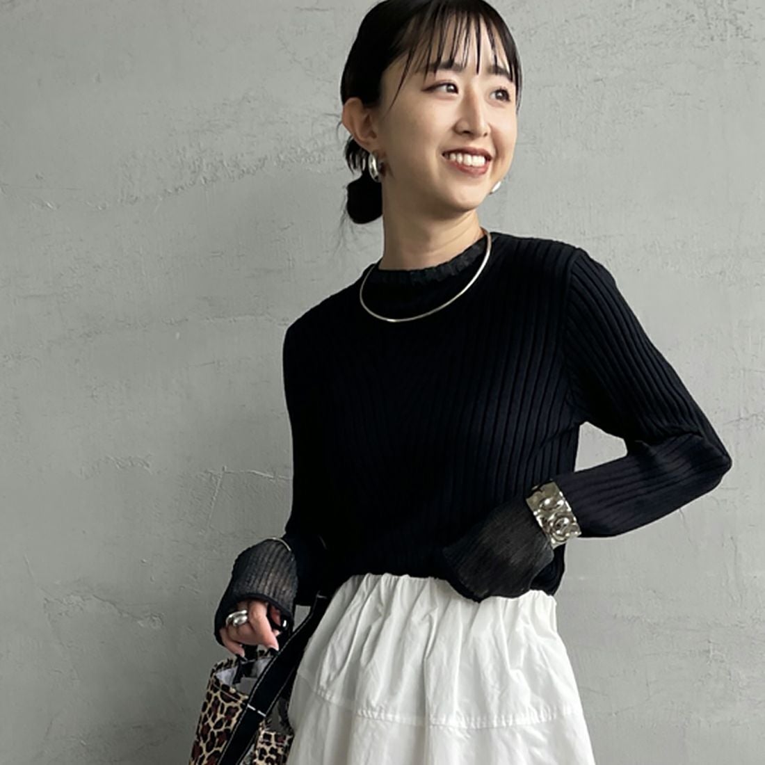 09 BLACK&&モデル身長：150cm 着用サイズ：F&&