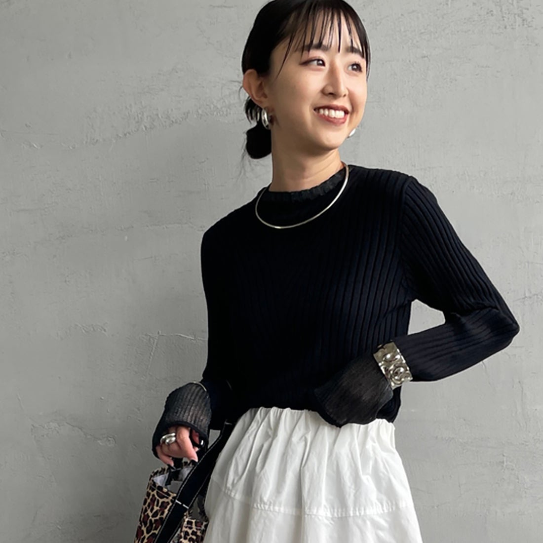 09 BLACK&&モデル身長：150cm 着用サイズ：F&&