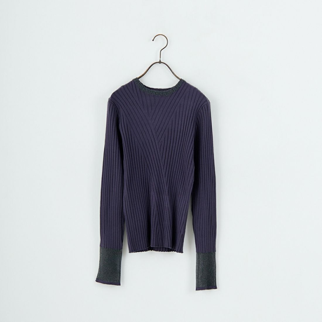 nenom [ネノム] ラメ袖切り替え ランダムリブニット [NE25131024] 08 CHARCOA