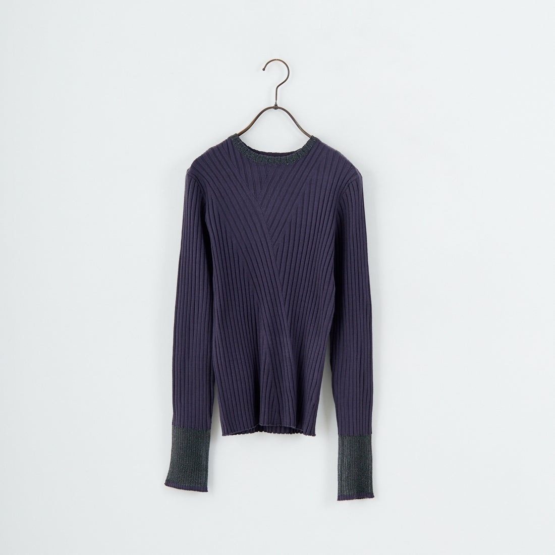 nenom [ネノム] ラメ袖切り替え ランダムリブニット [NE25131024] 08 CHARCOA