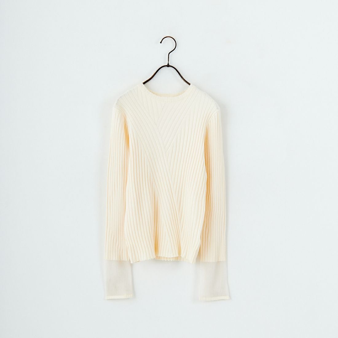 nenom [ネノム] ラメ袖切り替え ランダムリブニット [NE25131024] 21 IVORY