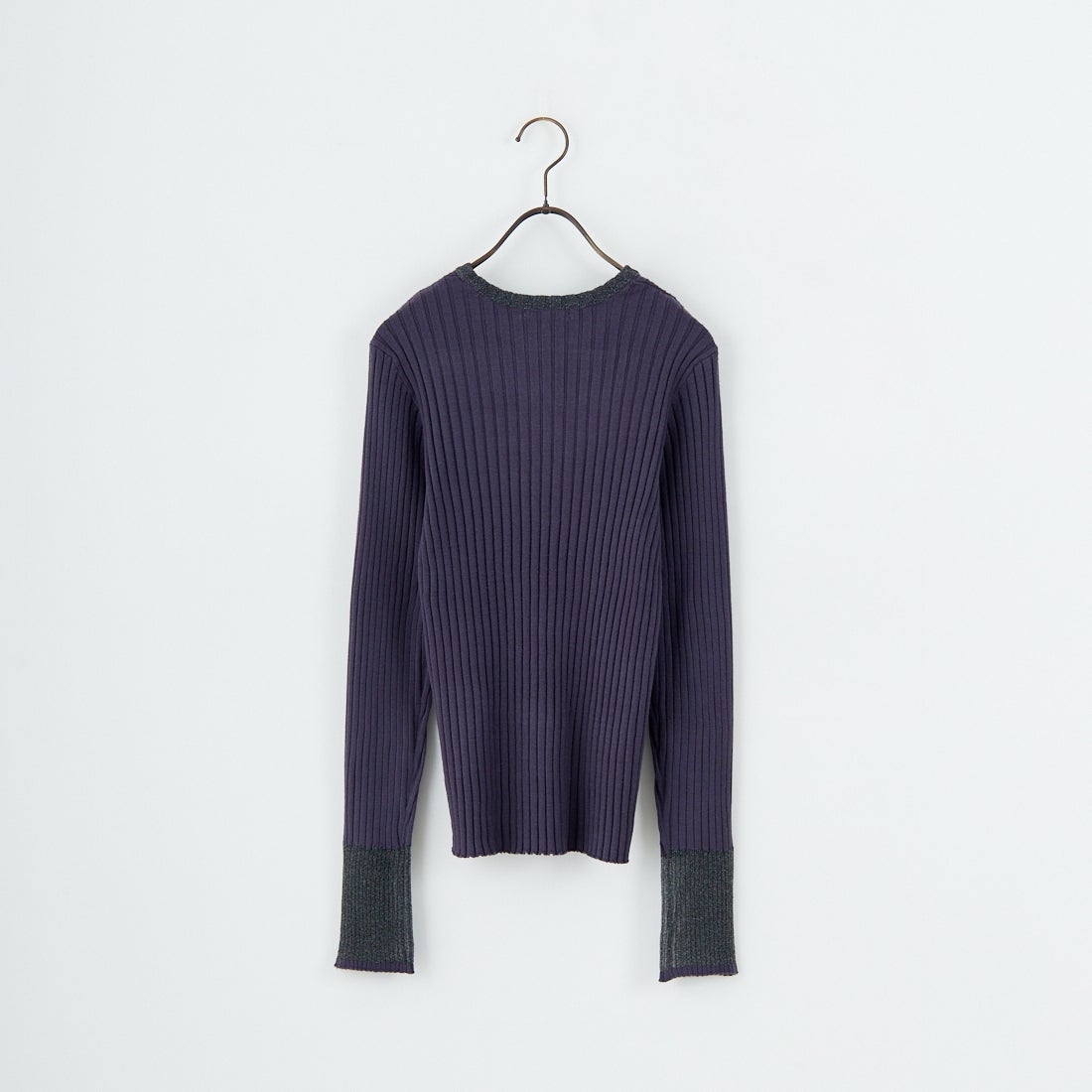 nenom [ネノム] ラメ袖切り替え ランダムリブニット [NE25131024] 08 CHARCOA