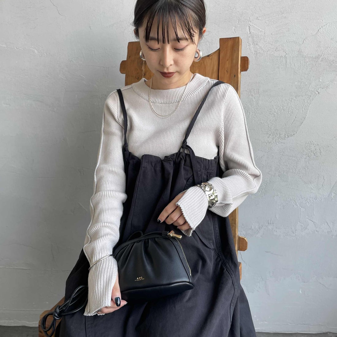 05 L.GRAY&&モデル身長：150cm 着用サイズ：F&&